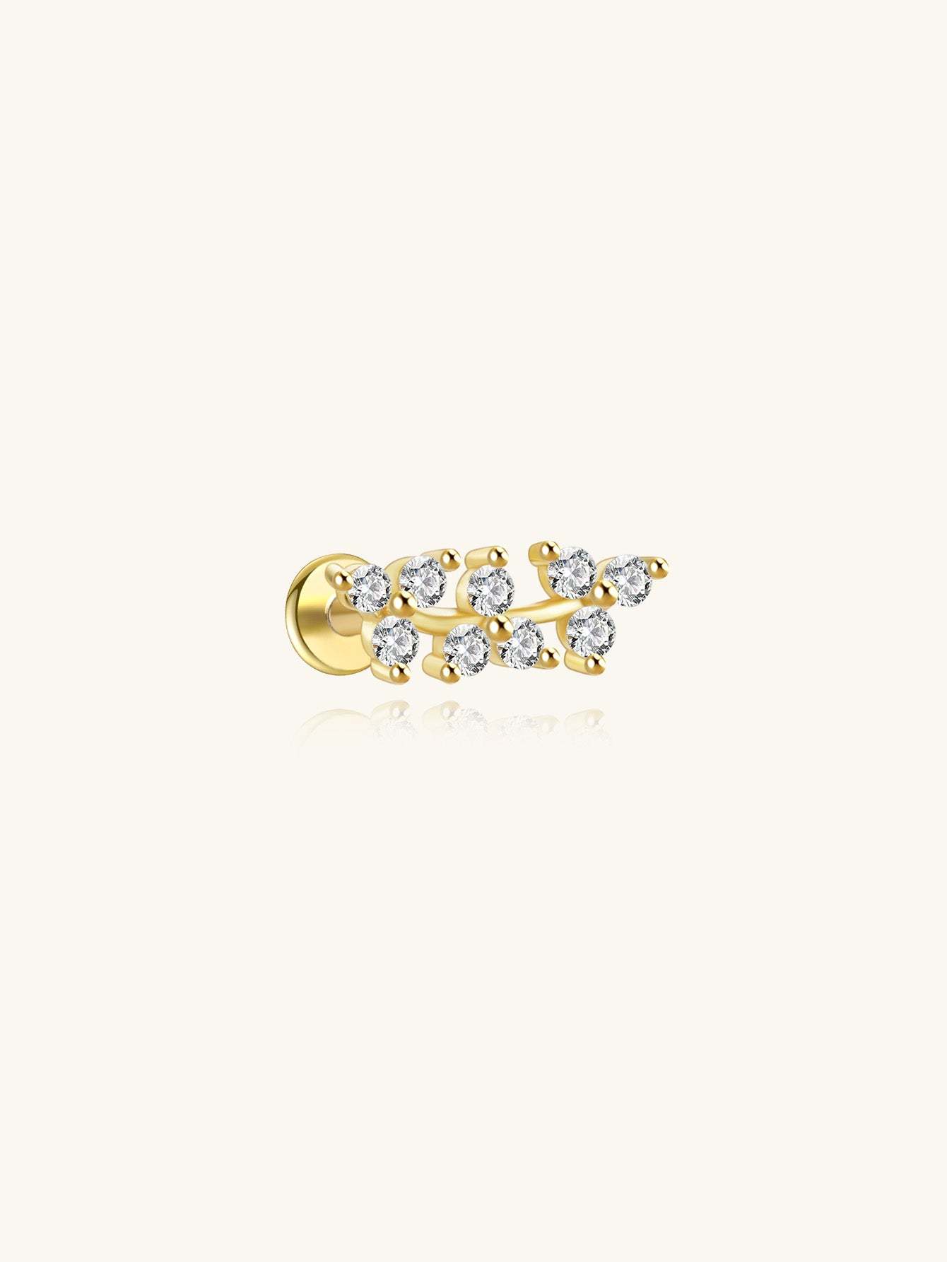 S925 Cluster Flowers Zircon Ear Piercing Stud-Olarajewelry
