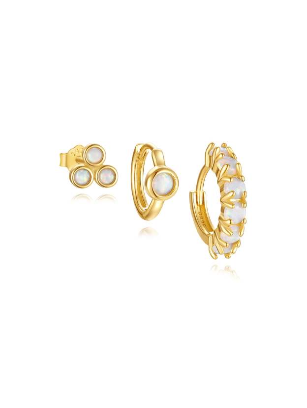 S925 Opal Earrings Simple Fashion Set-Olarajewelry