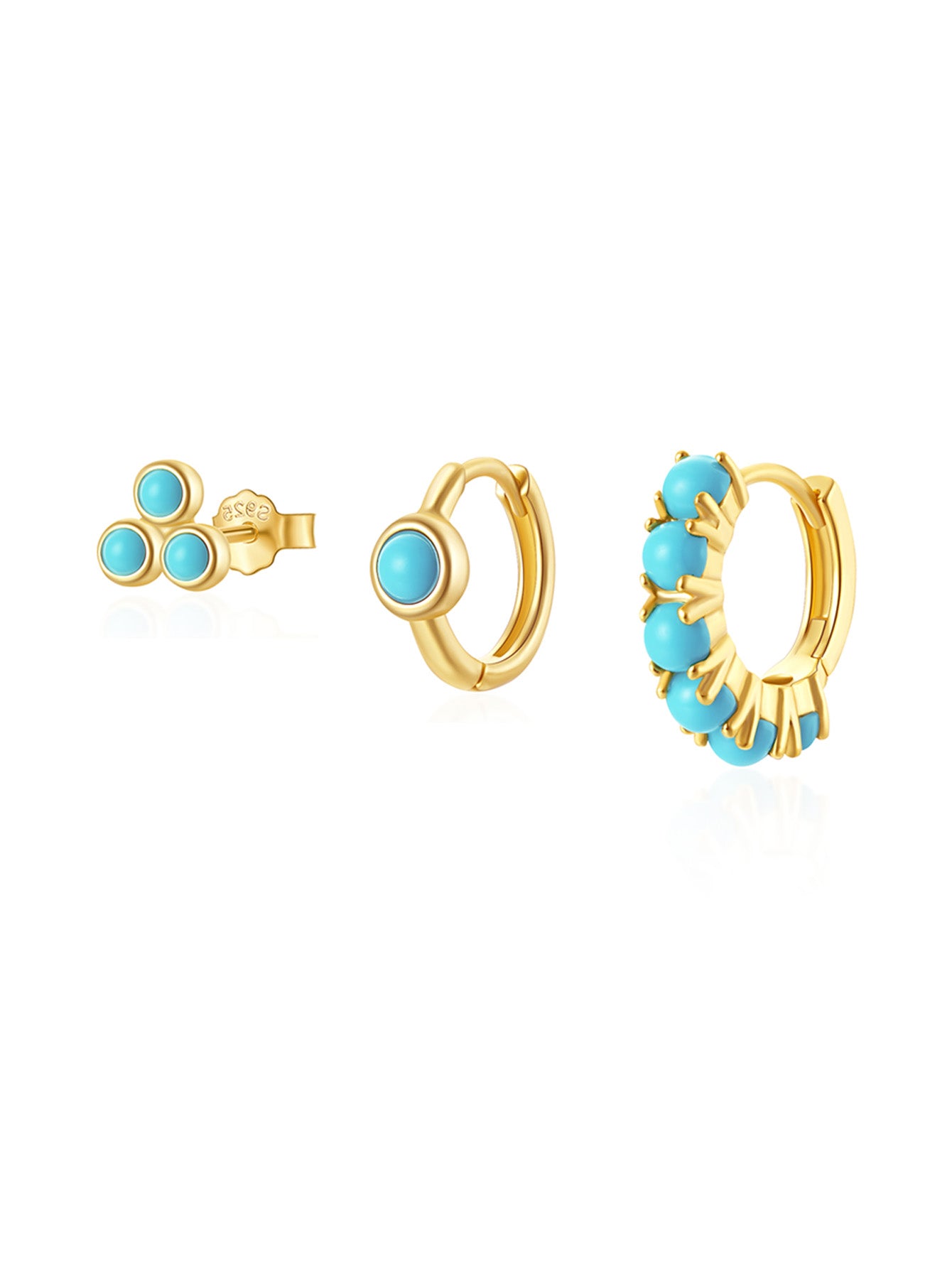 Olara S925 Sterling Silver Fashion Turquoise 5 Piece Set-Olarajewelry