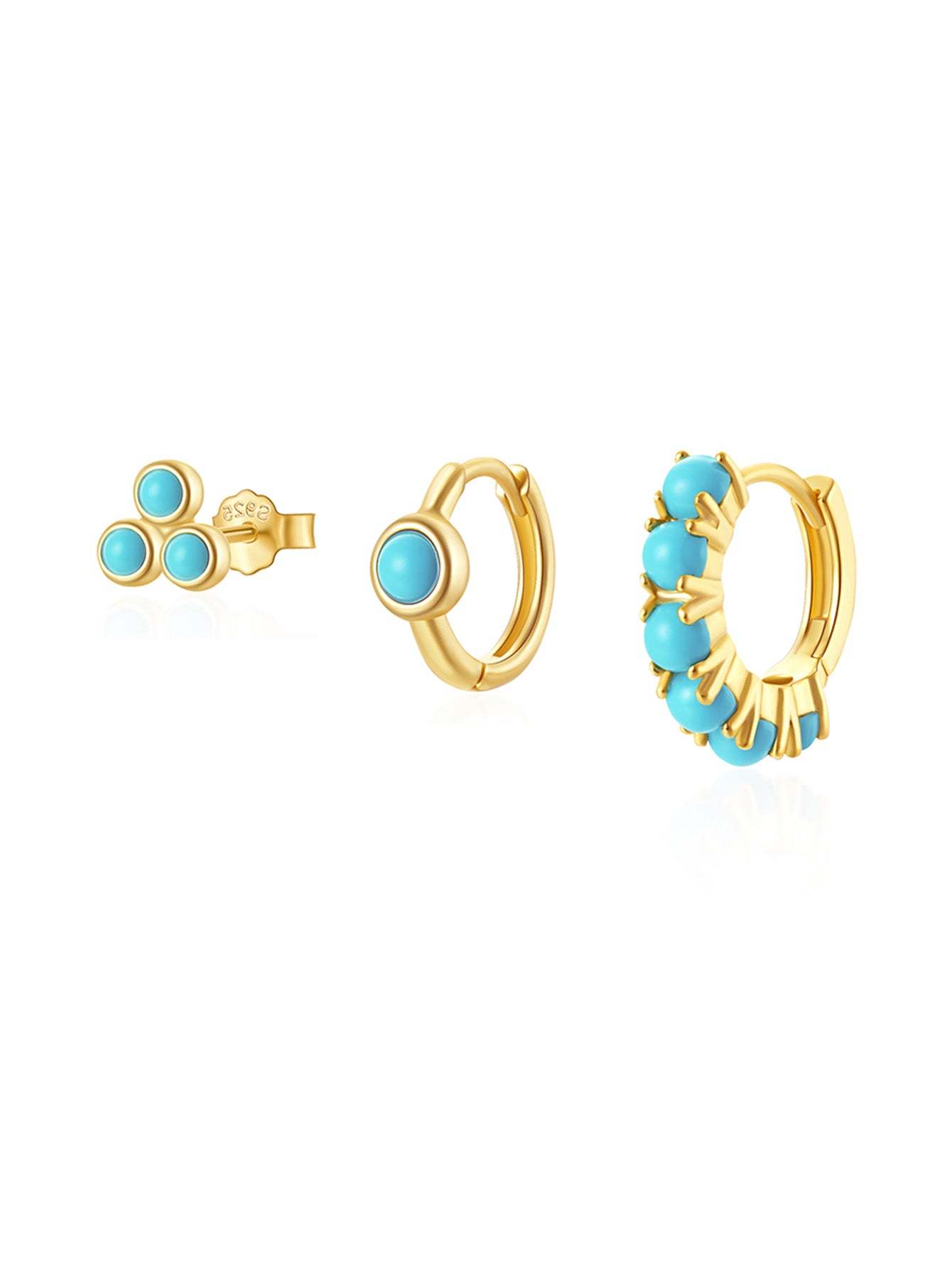 Olara S925 Sterling Silver Fashion Turquoise 5 Piece Set-Olarajewelry
