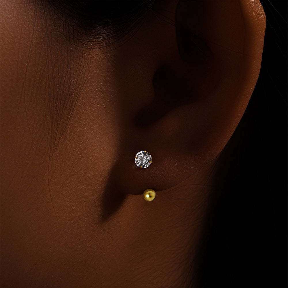 S925 Minimalist Zircon Cartilage Ear Piercing Studs-Olarajewelry