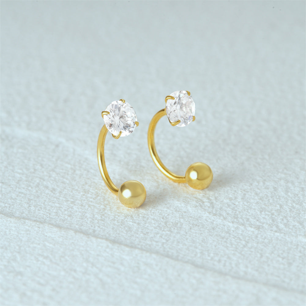 S925 Minimalist Zircon Cartilage Ear Piercing Studs-Olarajewelry