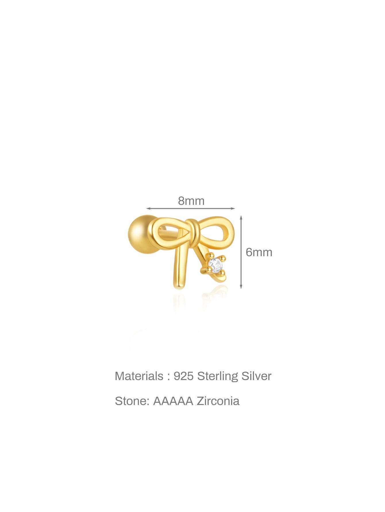 S925 Bow Tie Love Full Ear Fashion Studs Earring Collection-Olarajewelry
