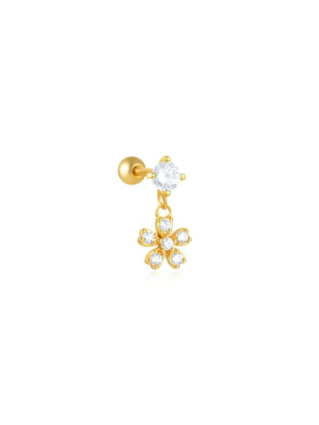 S925 Butterfly Flower Zircon All Match Earring Set-Olarajewelry