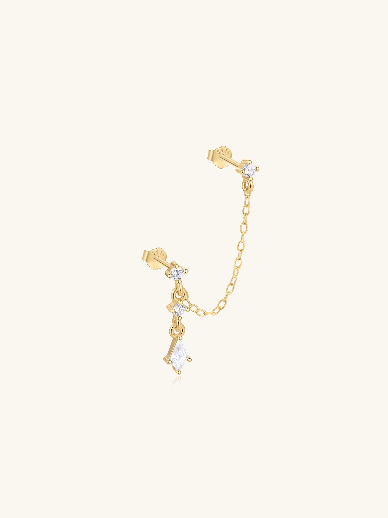 Olara S925 Mini Geometric Tassel Stud Earrings-Olarajewelry