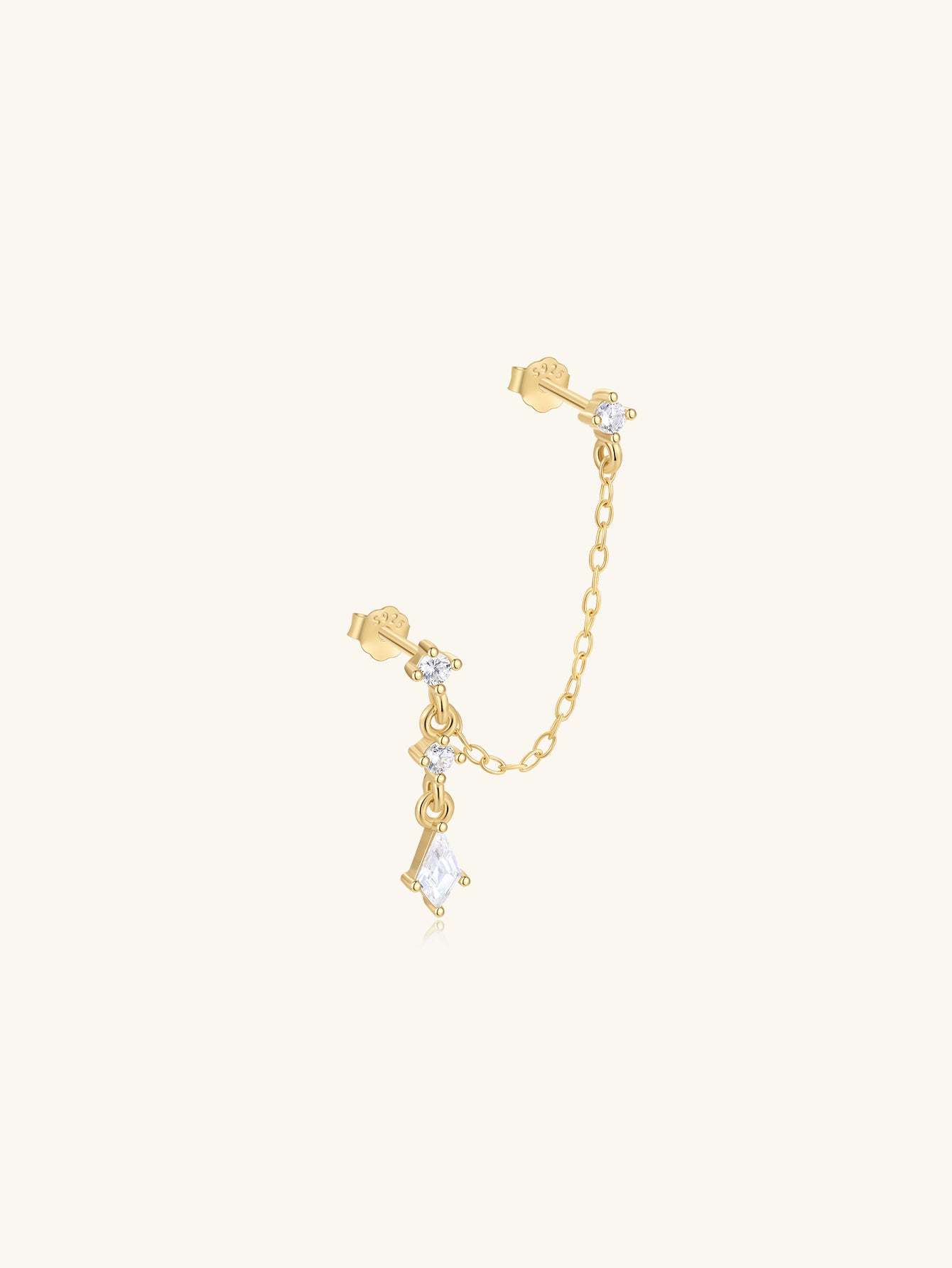 Olara S925 Mini Geometric Tassel Stud Earrings-Olarajewelry