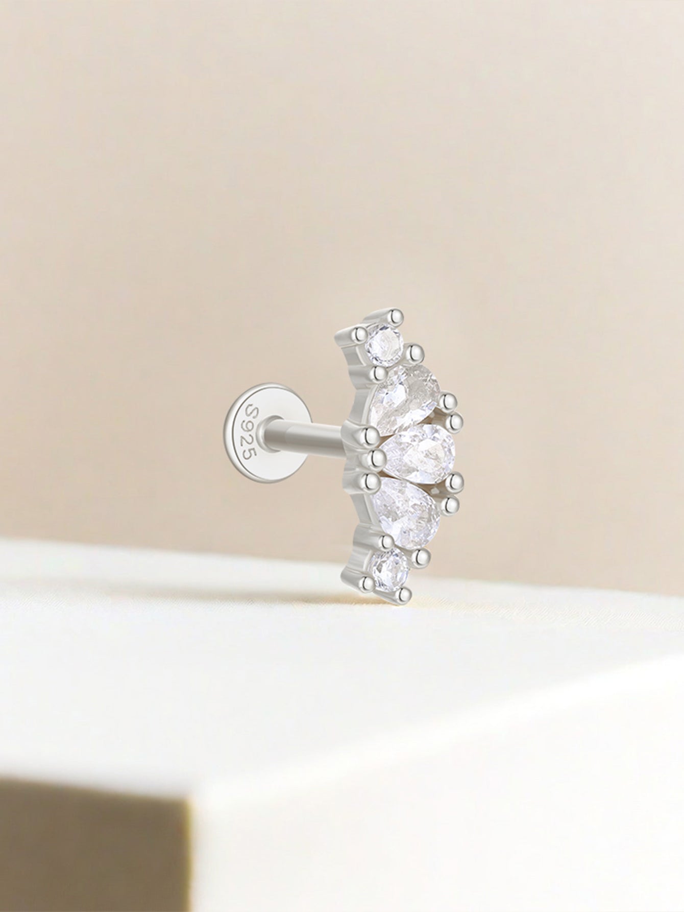 S925 Cartilage All-Match Horse Eye Water Drop Zircon Earrings-Olarajewelry