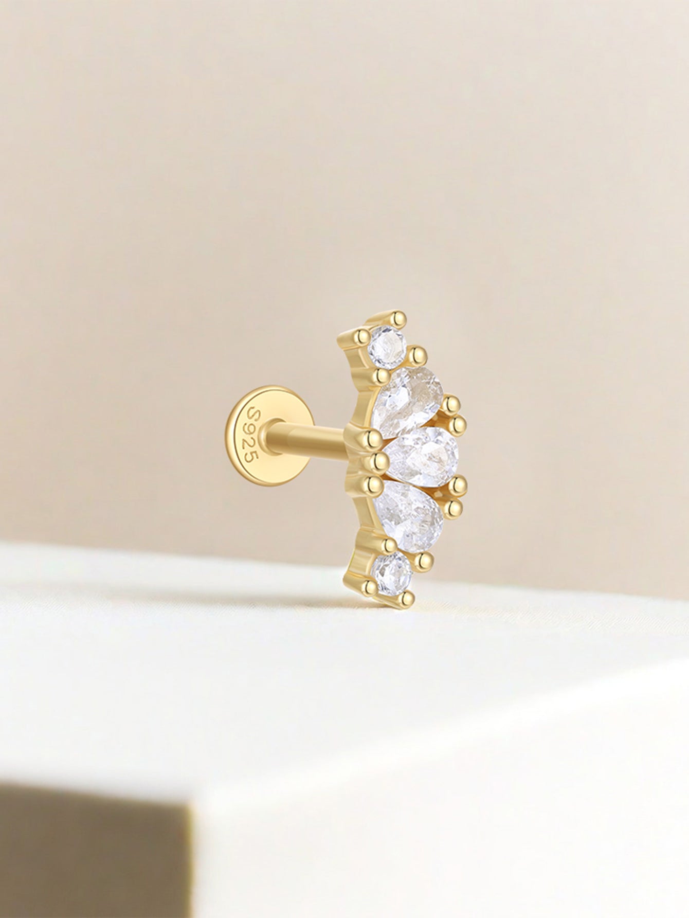 S925 Cartilage All-Match Horse Eye Water Drop Zircon Earrings-Olarajewelry