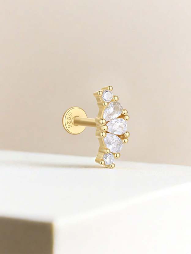 S925 Cartilage All-Match Horse Eye Water Drop Zircon Earrings-Olarajewelry