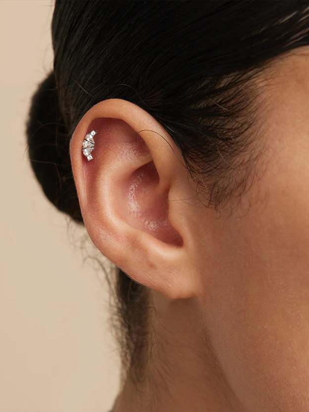 S925 Cartilage All-Match Horse Eye Water Drop Zircon Earrings-Olarajewelry
