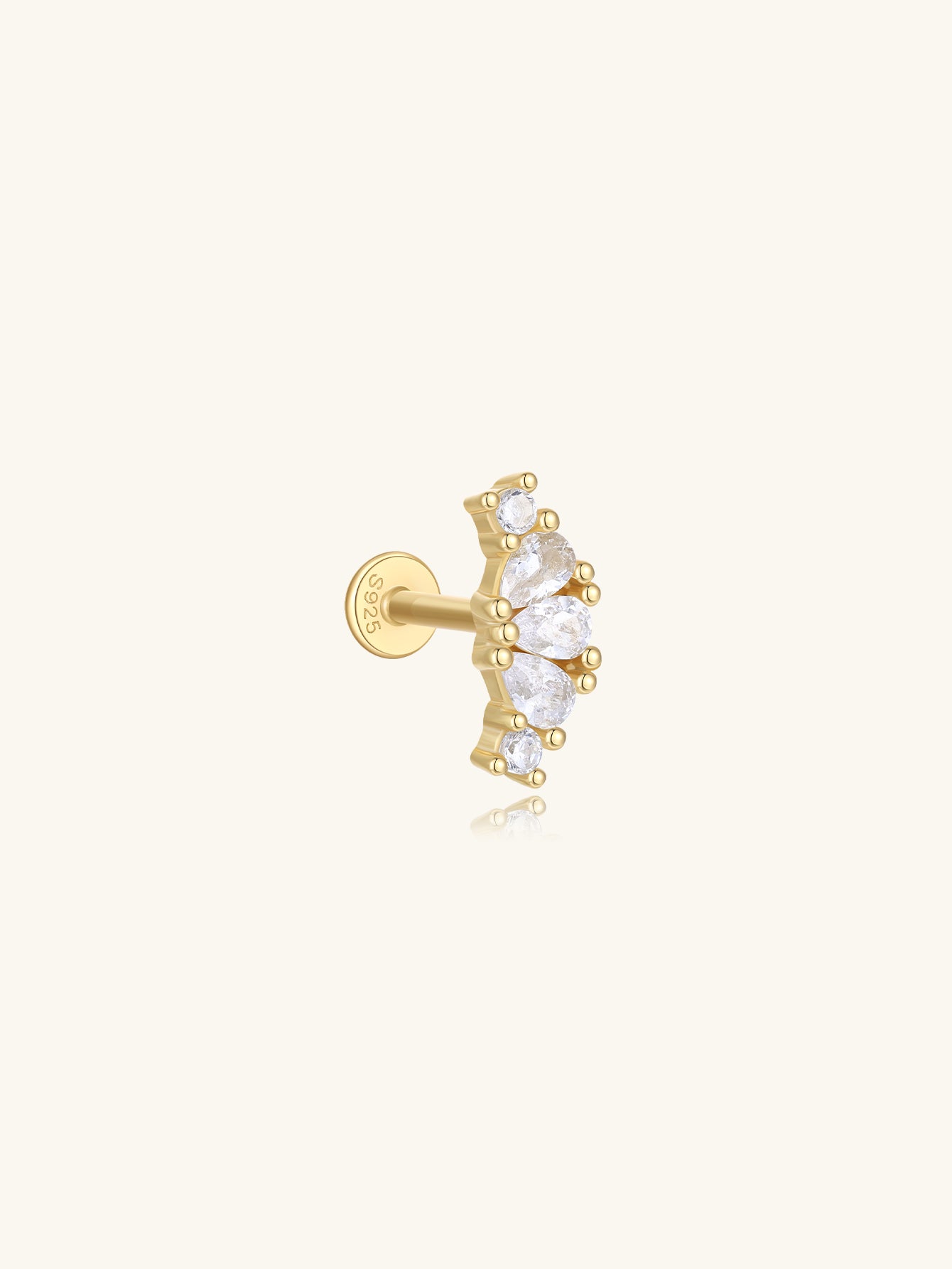 S925 Cartilage All-Match Horse Eye Water Drop Zircon Earrings-Olarajewelry