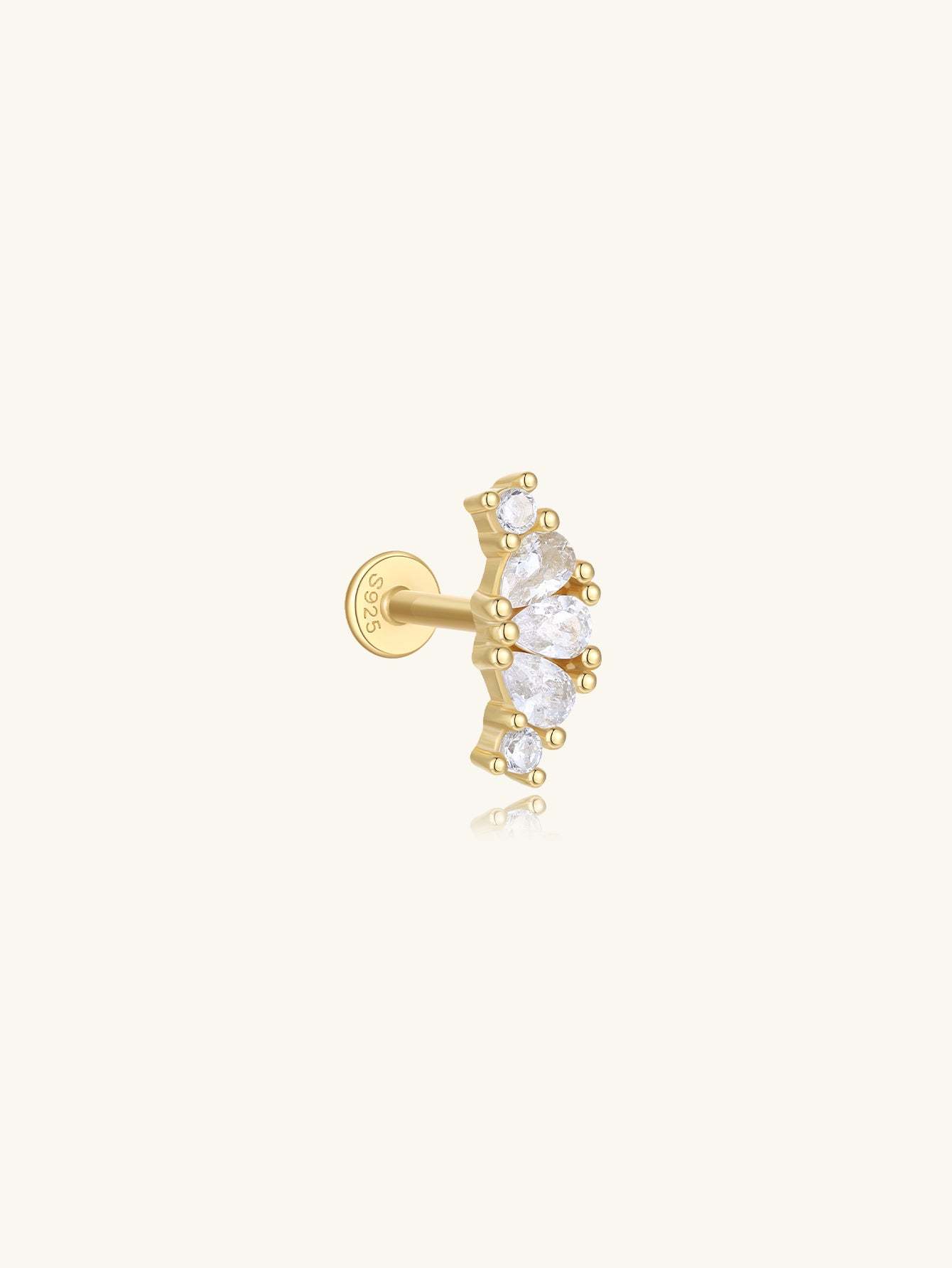 S925 Cartilage All-Match Horse Eye Water Drop Zircon Earrings-Olarajewelry