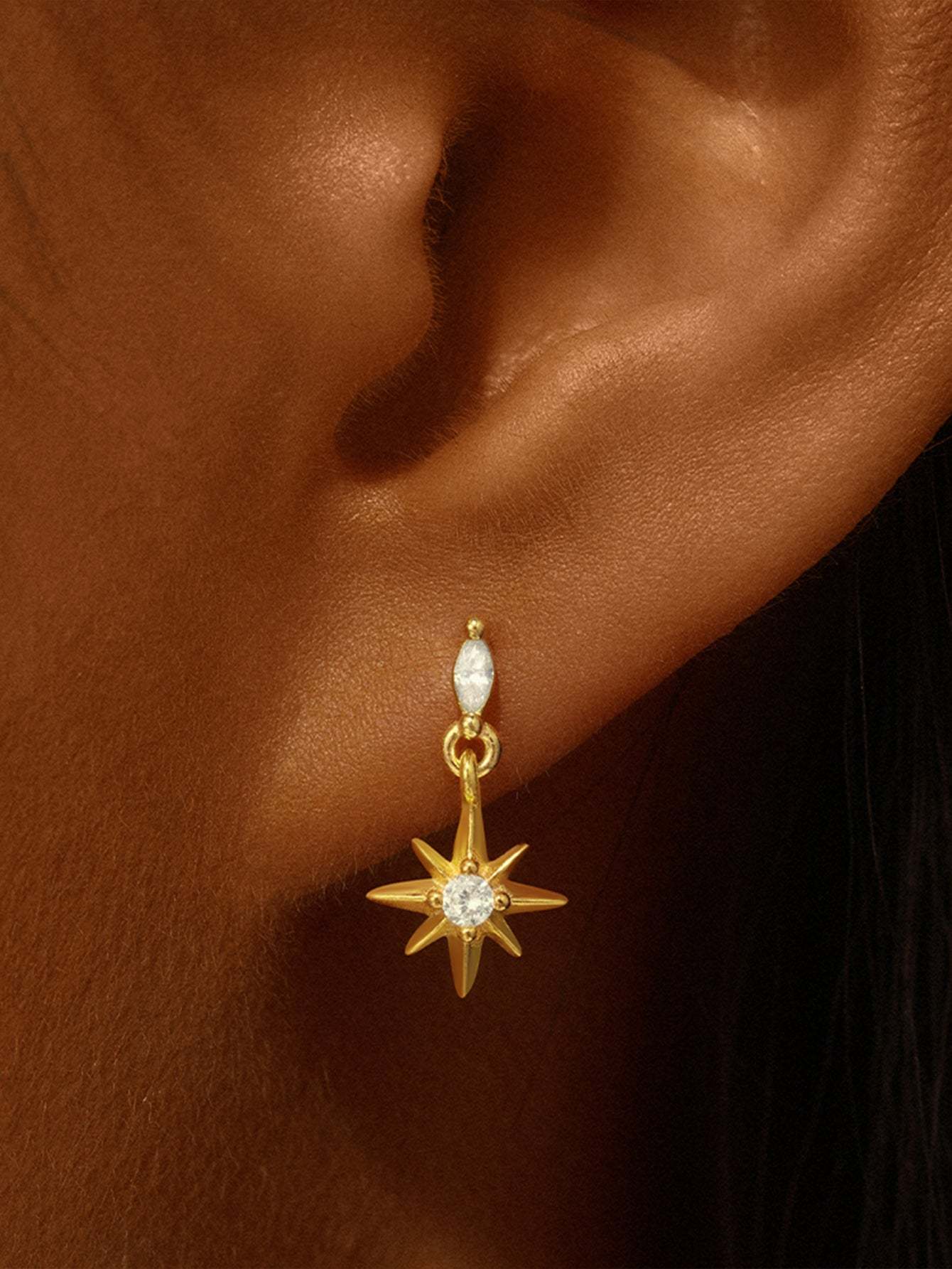 S925 Octagonal Ear Piercing Stud-Olarajewelry