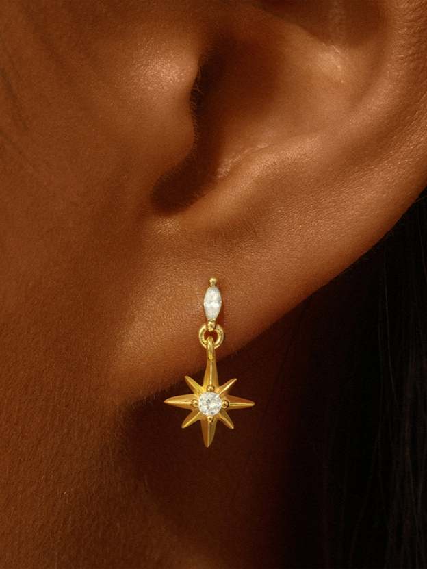 S925 Octagonal Ear Piercing Stud-Olarajewelry