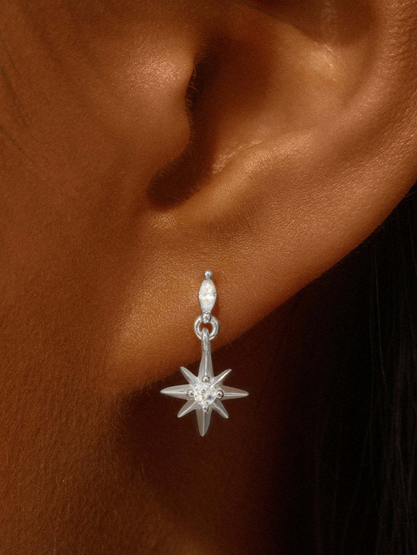 S925 Octagonal Ear Piercing Stud-Olarajewelry