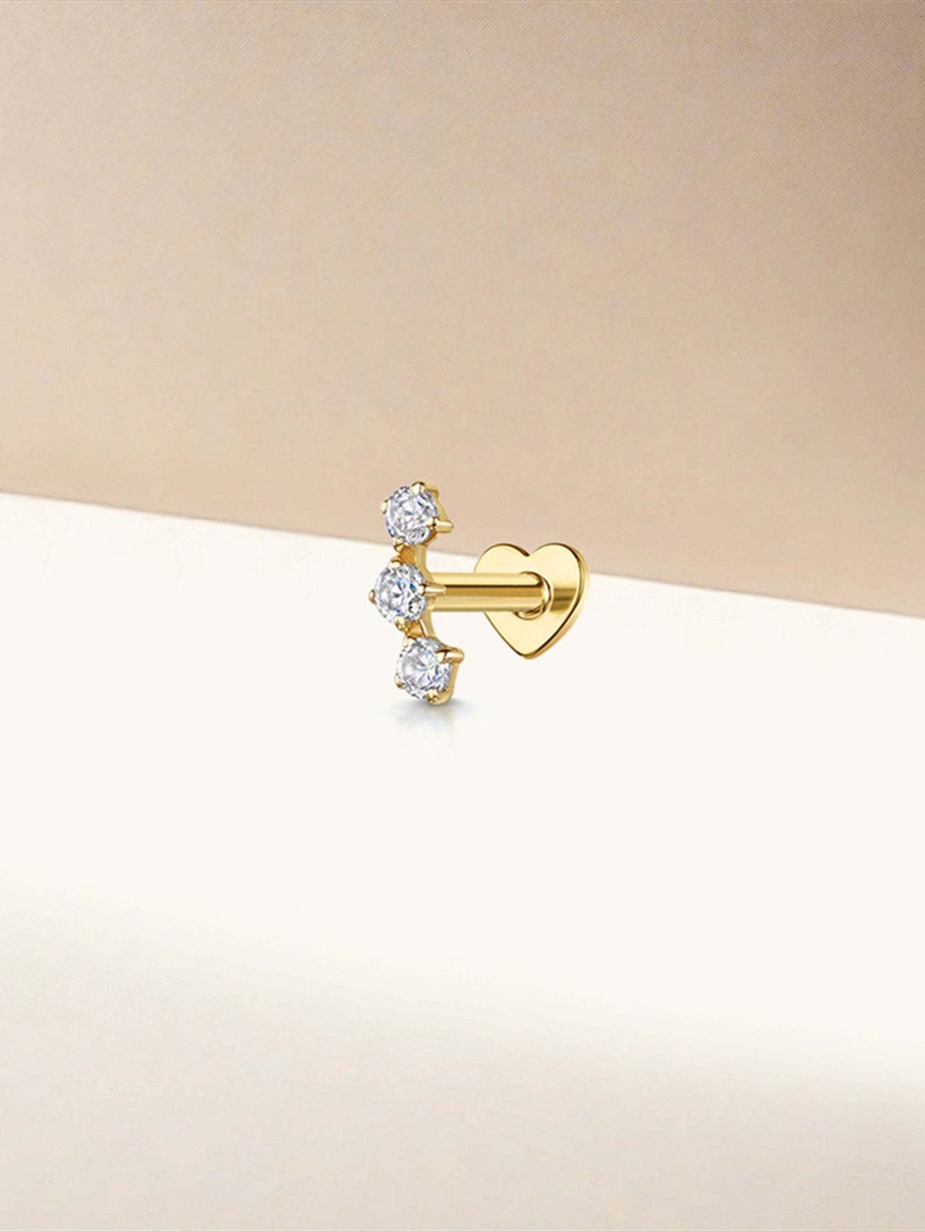 S925 Trio Zircon Reversible Ear Piercing Stud-Olarajewelry