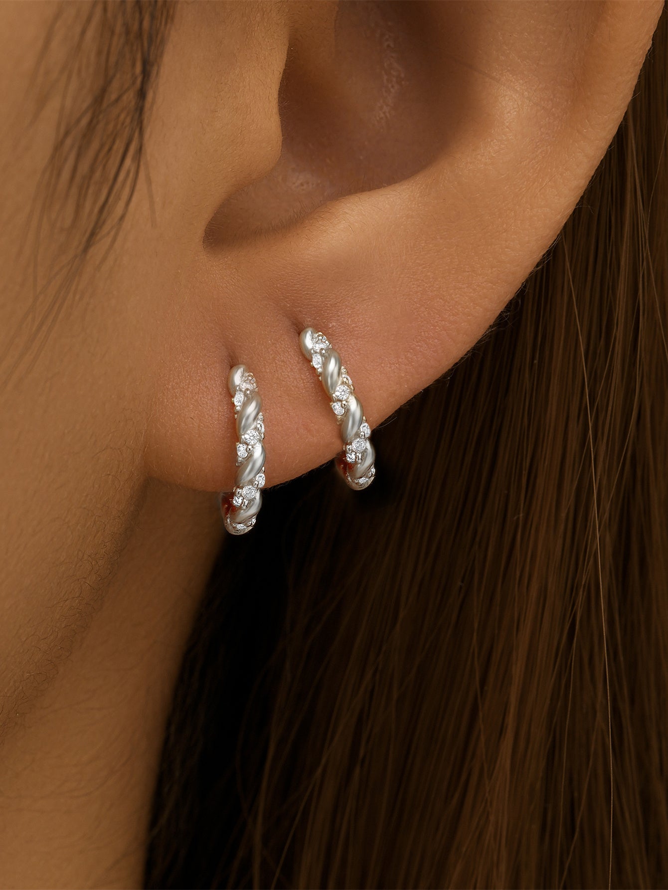 925 Sterling Silver Simple Classic Zircon Versatile Huggie Earrings-Olarajewelry
