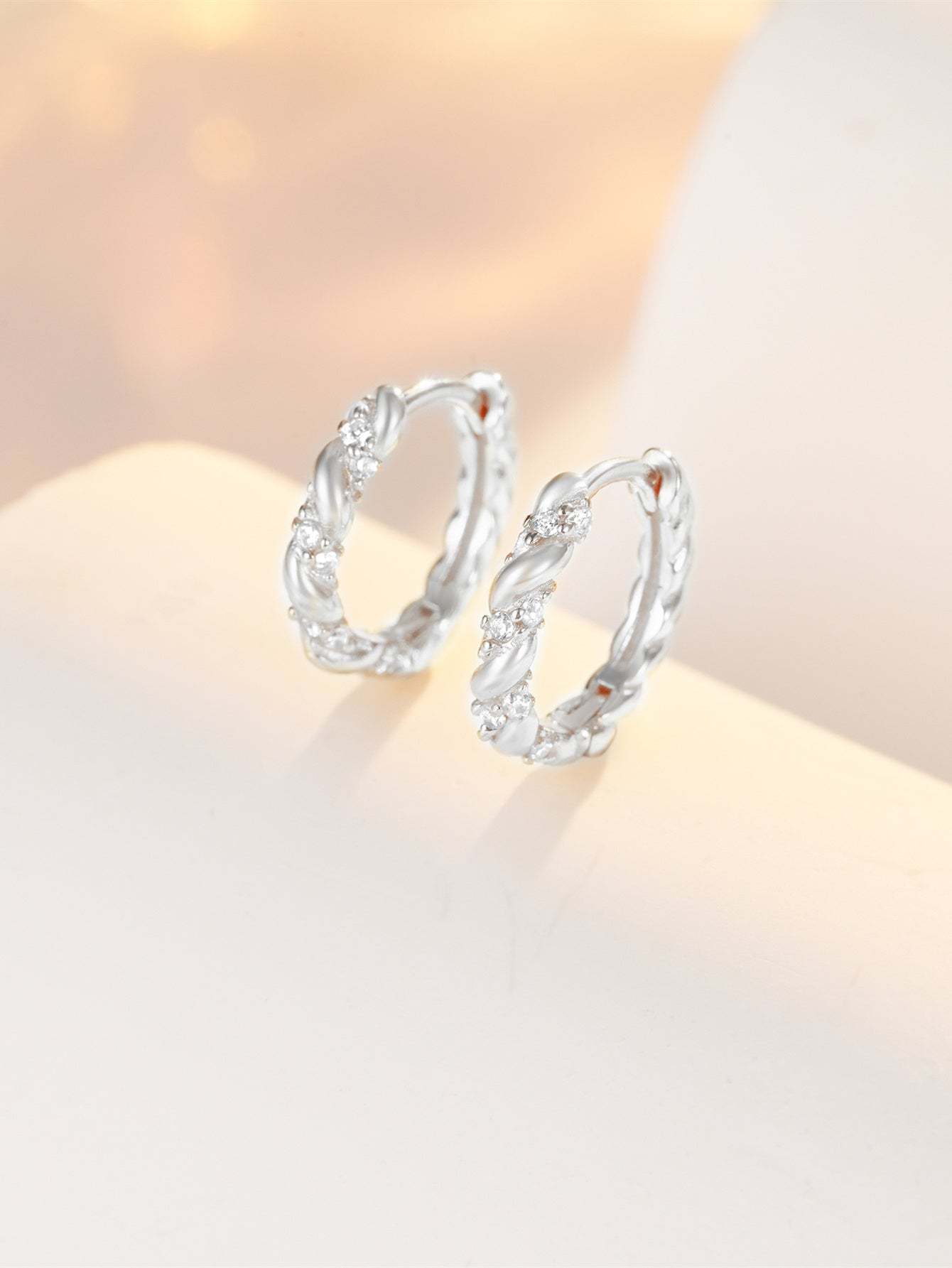 925 Sterling Silver Simple Classic Zircon Versatile Huggie Earrings-Olarajewelry