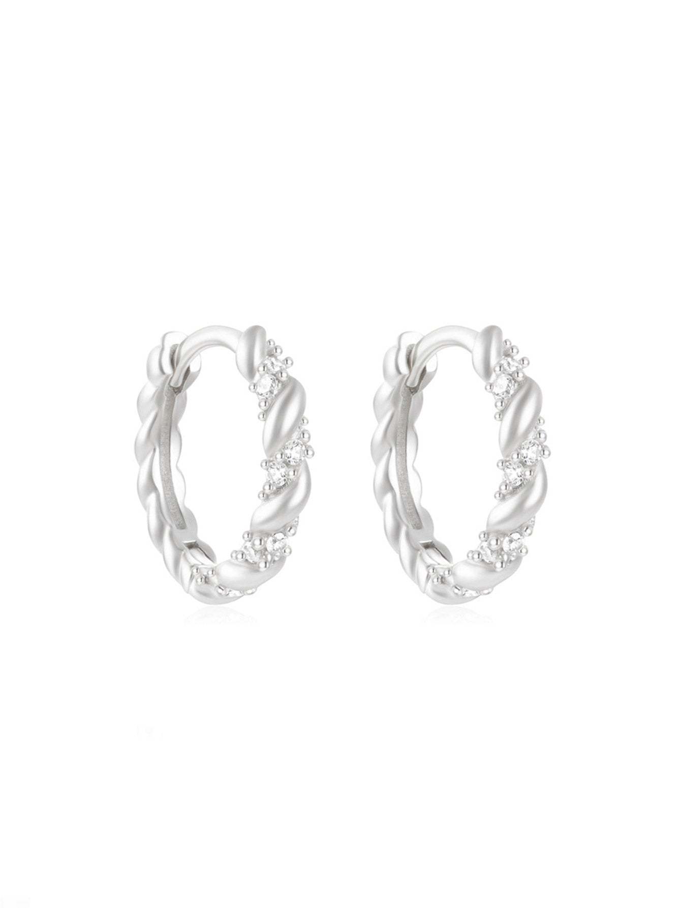 Fashion Huggies With Transparent Zircon Earring Series-Olarajewelry