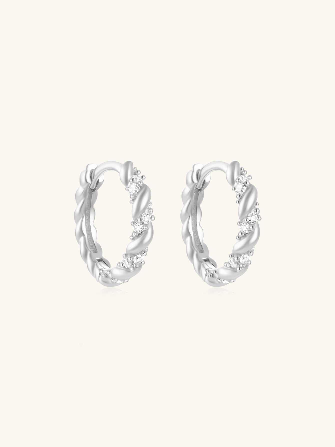 925 Sterling Silver Simple Classic Zircon Versatile Huggie Earrings-Olarajewelry