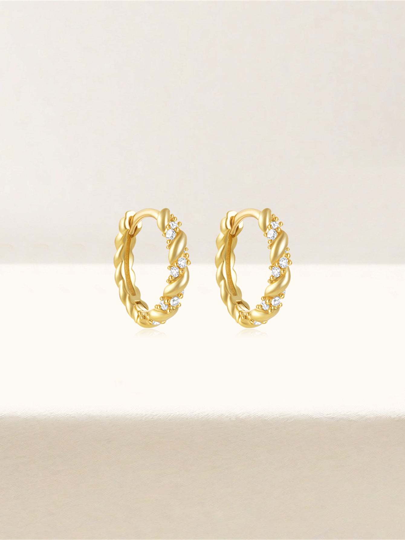 925 Sterling Silver Simple Classic Zircon Versatile Huggie Earrings-Olarajewelry