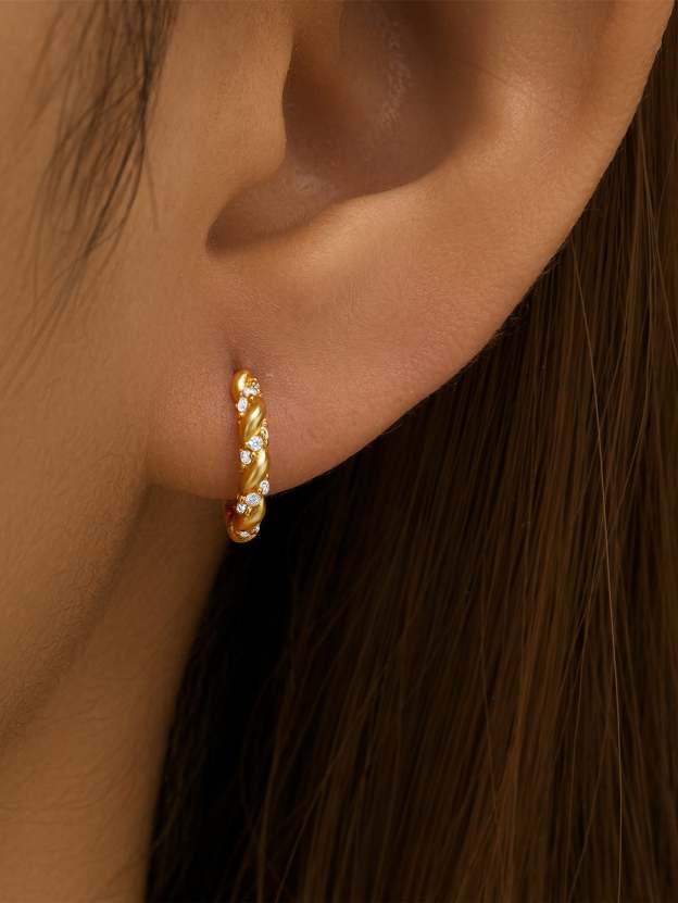 925 Sterling Silver Simple Classic Zircon Versatile Huggie Earrings-Olarajewelry