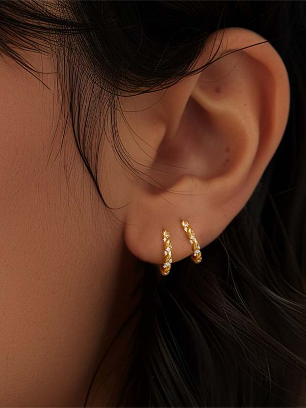 925 Sterling Silver Simple Classic Zircon Versatile Huggie Earrings-Olarajewelry