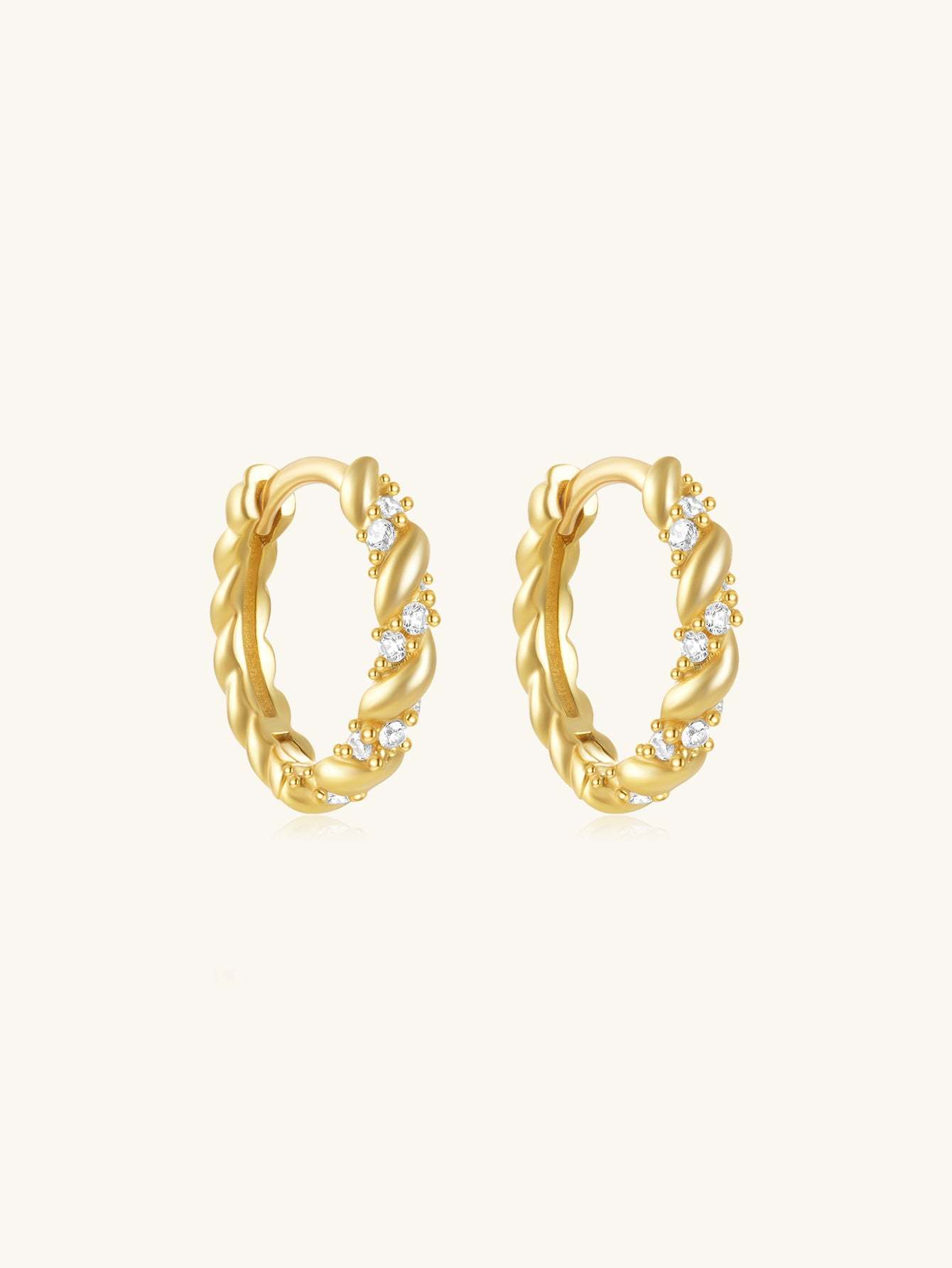 925 Sterling Silver Simple Classic Zircon Versatile Huggie Earrings-Olarajewelry