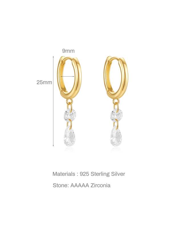Water Drop Pendant Full Ear Fashion Hoop Stud Earring Collection-Olarajewelry