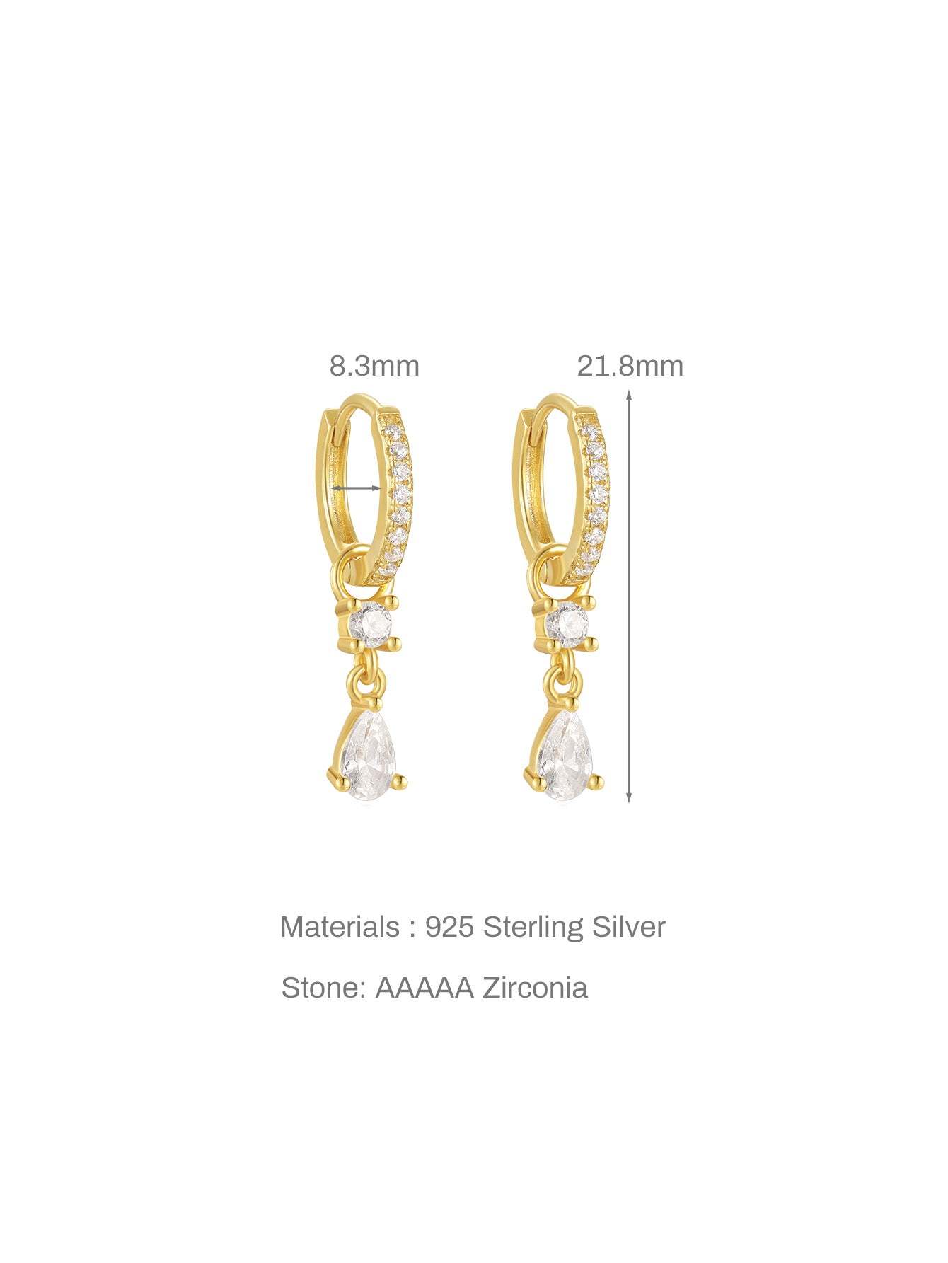 Water Drop Pendant Full Ear Fashion Hoop Stud Earring Collection-Olarajewelry