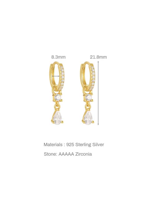 Water Drop Pendant Full Ear Fashion Hoop Stud Earring Collection-Olarajewelry