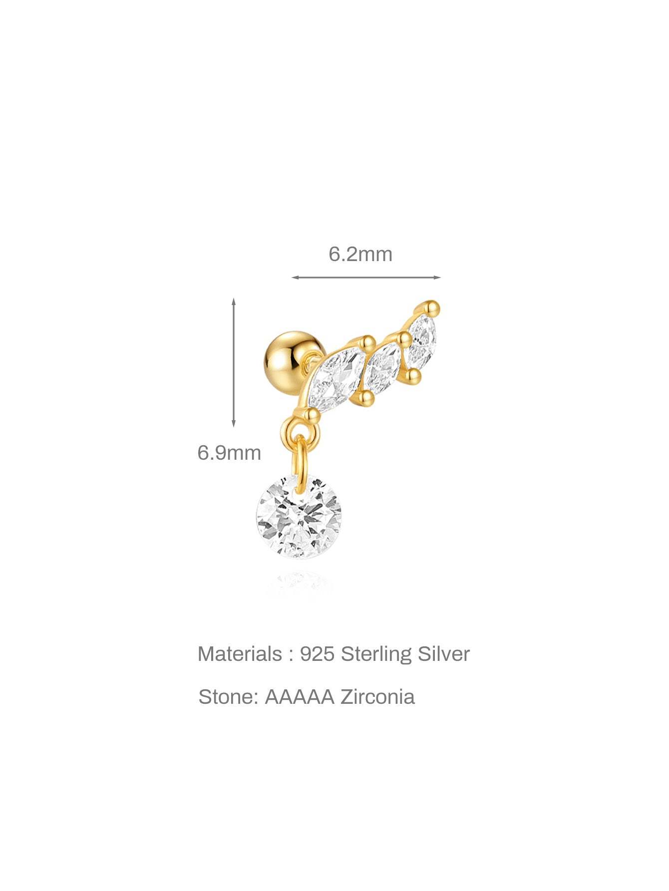 Water Drop Pendant Full Ear Fashion Hoop Stud Earring Collection-Olarajewelry
