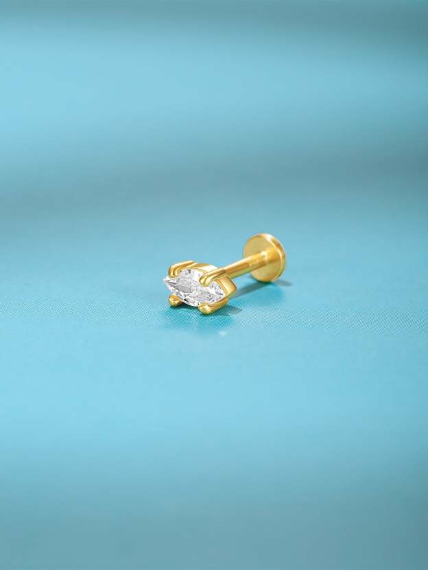 S925 Mini Marquise Zirconia Ear Piercing Stud-Olarajewelry