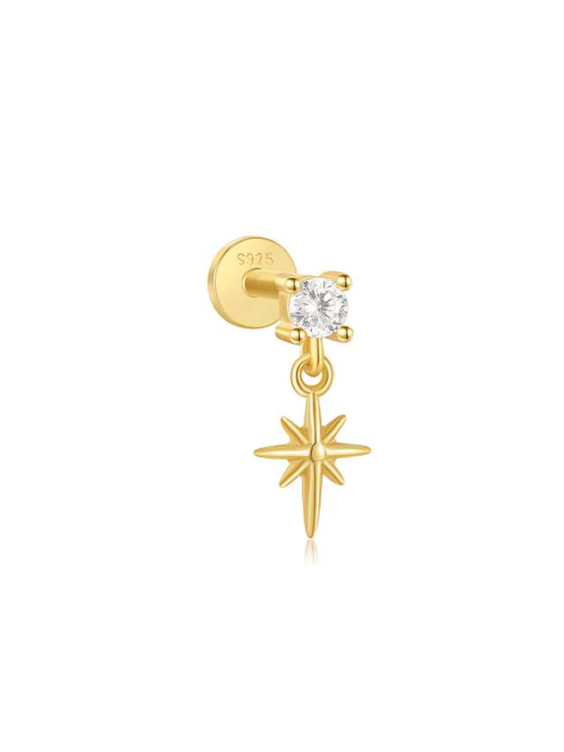 S925 Star Pendant Ear Piercing Stud-Olarajewelry