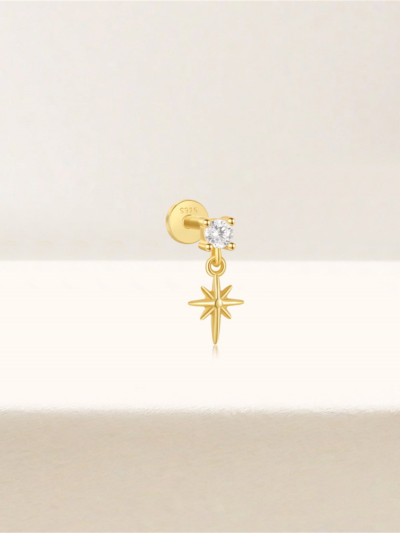S925 Star Pendant Ear Piercing Stud-Olarajewelry