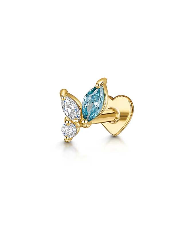 S925 Leaf Marquise Zircon Stud Earring Series-Olarajewelry
