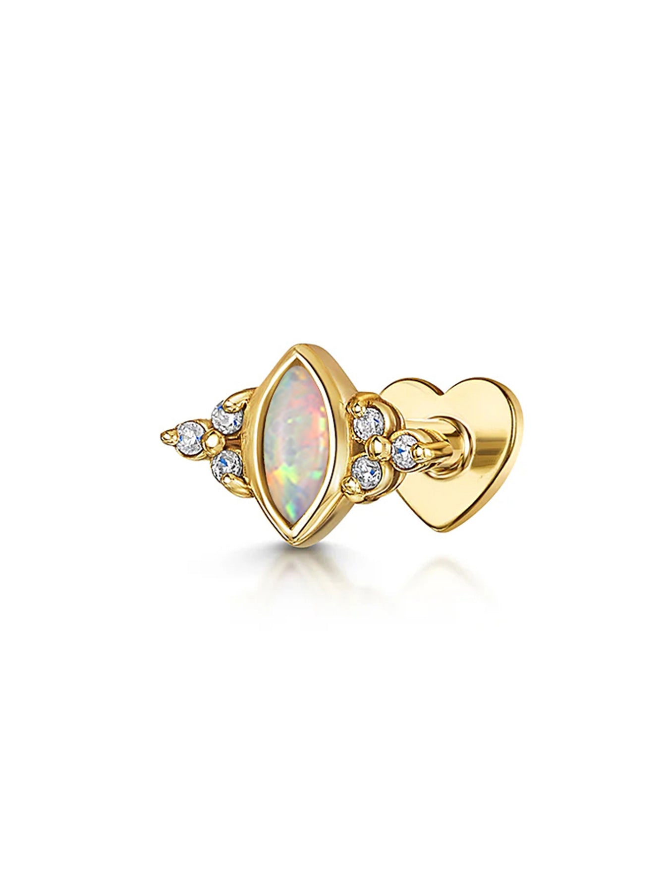 S925 Leaf Marquise Zircon Stud Earring Series-Olarajewelry