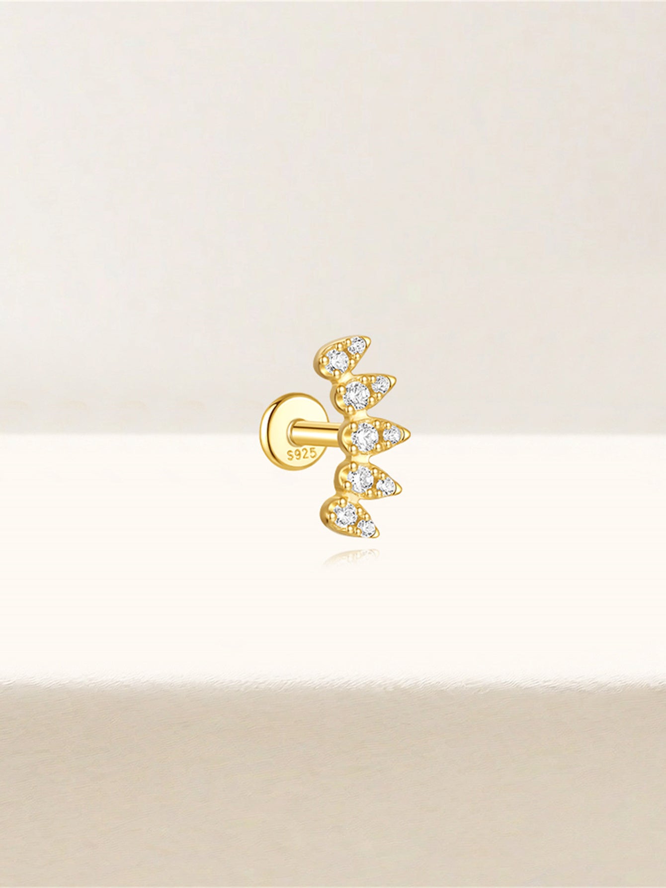 S925 Multileaf Zircon  Ear Piercing Stud-Olarajewelry