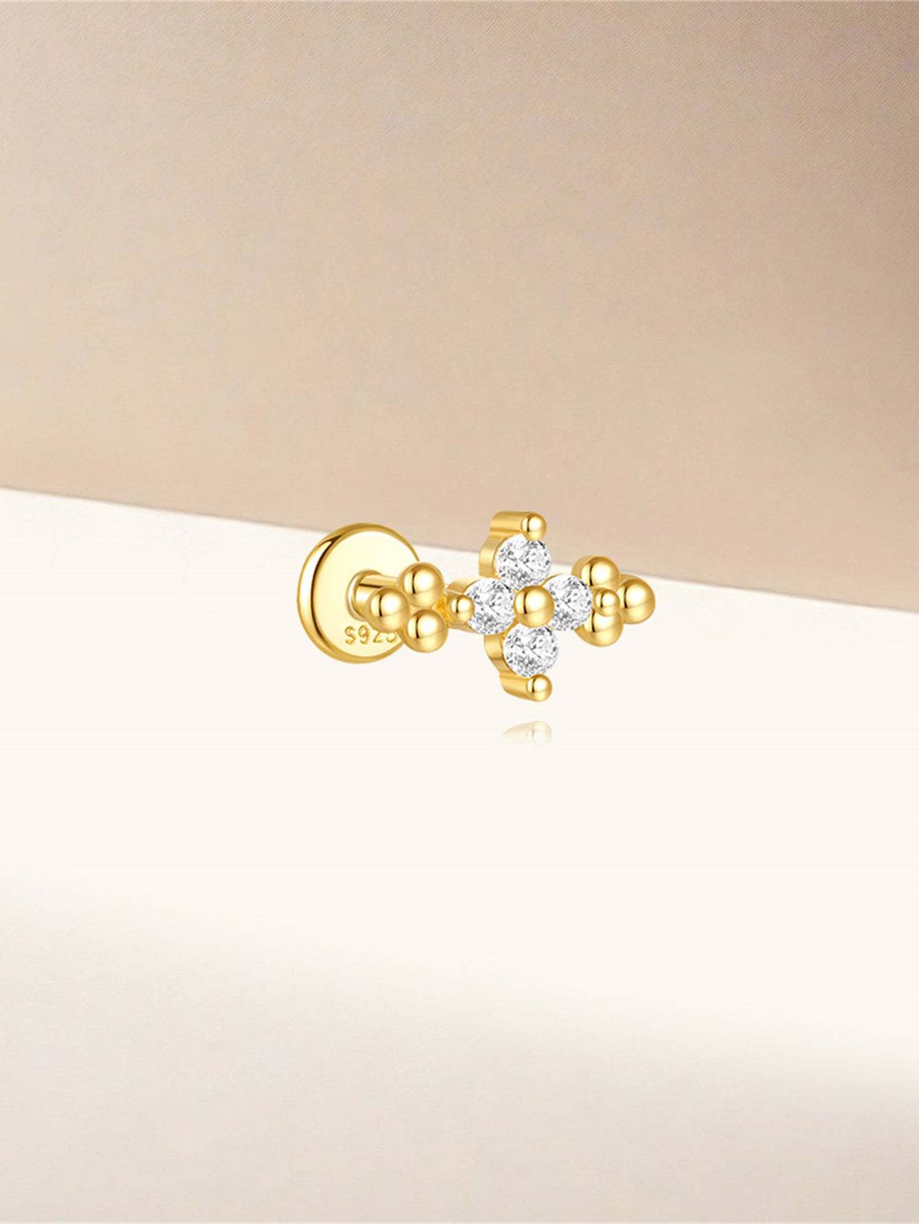 S925 Flowers Bloom Ear Piercing Stud-Olarajewelry