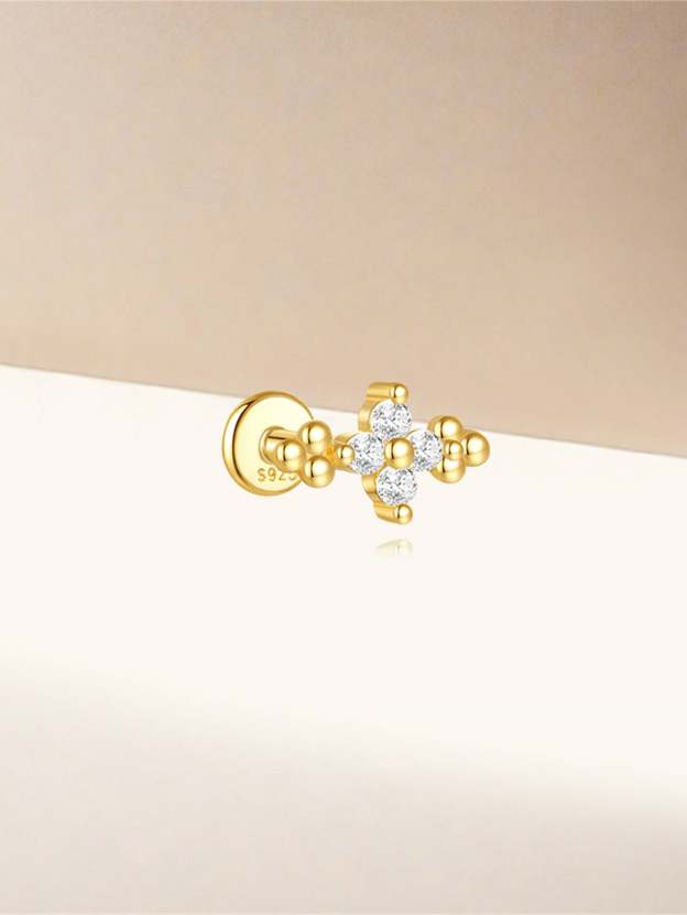 S925 Flowers Bloom Ear Piercing Stud-Olarajewelry