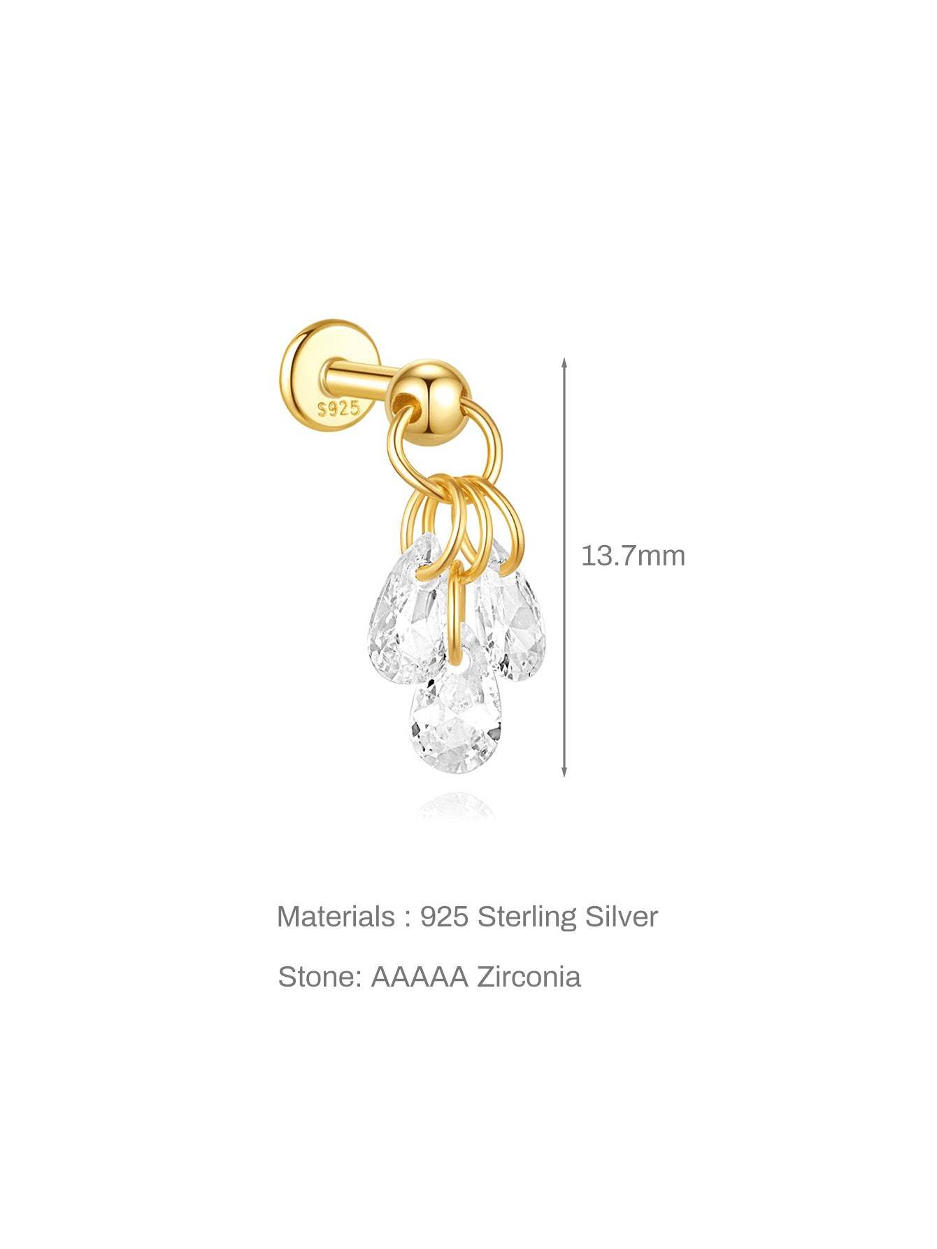 Water Drop Pendant Full Ear Fashion Hoop Stud Earring Collection-Olarajewelry