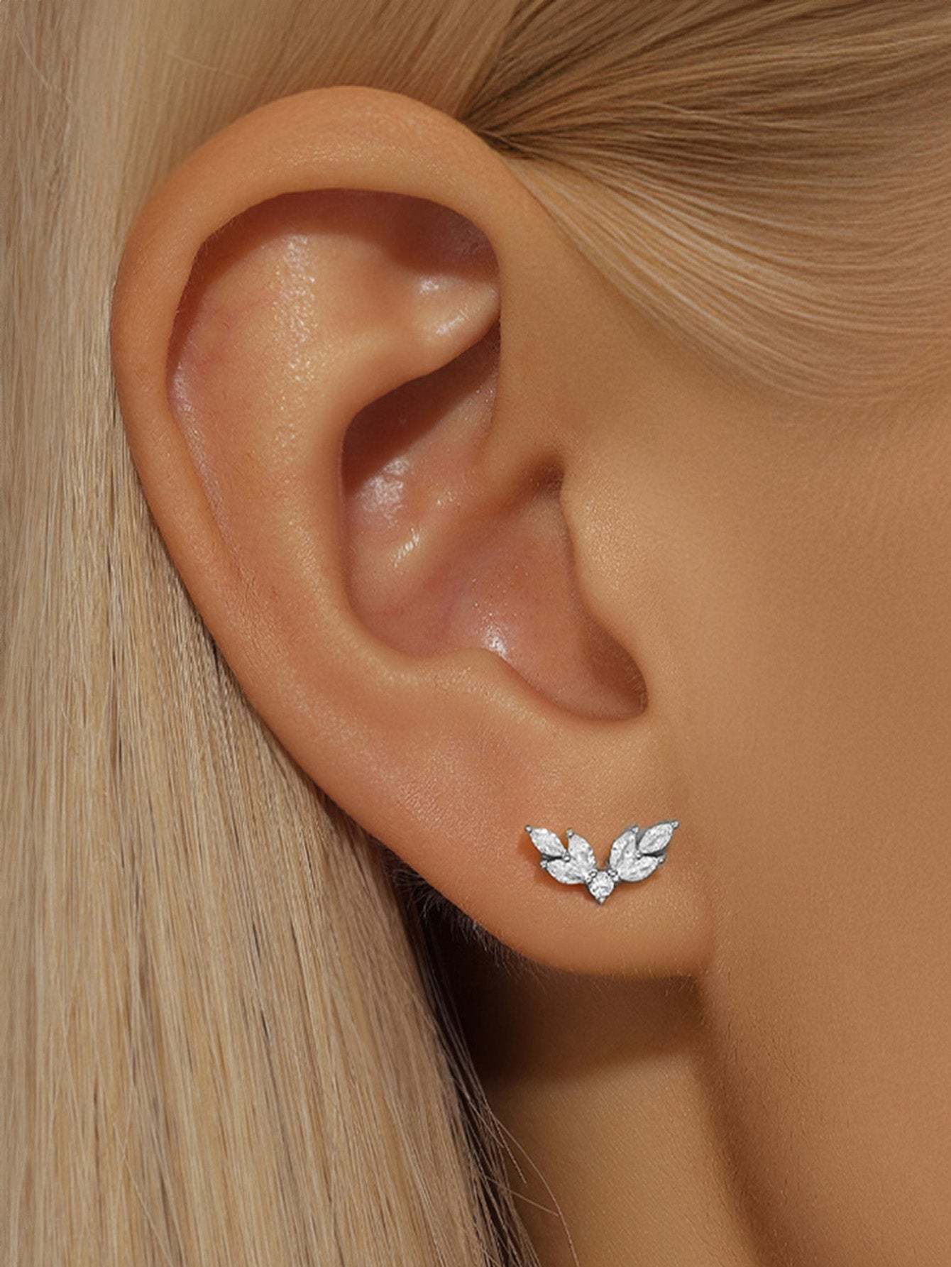S925 Flying Wings Ear Piercing Stud-Olarajewelry