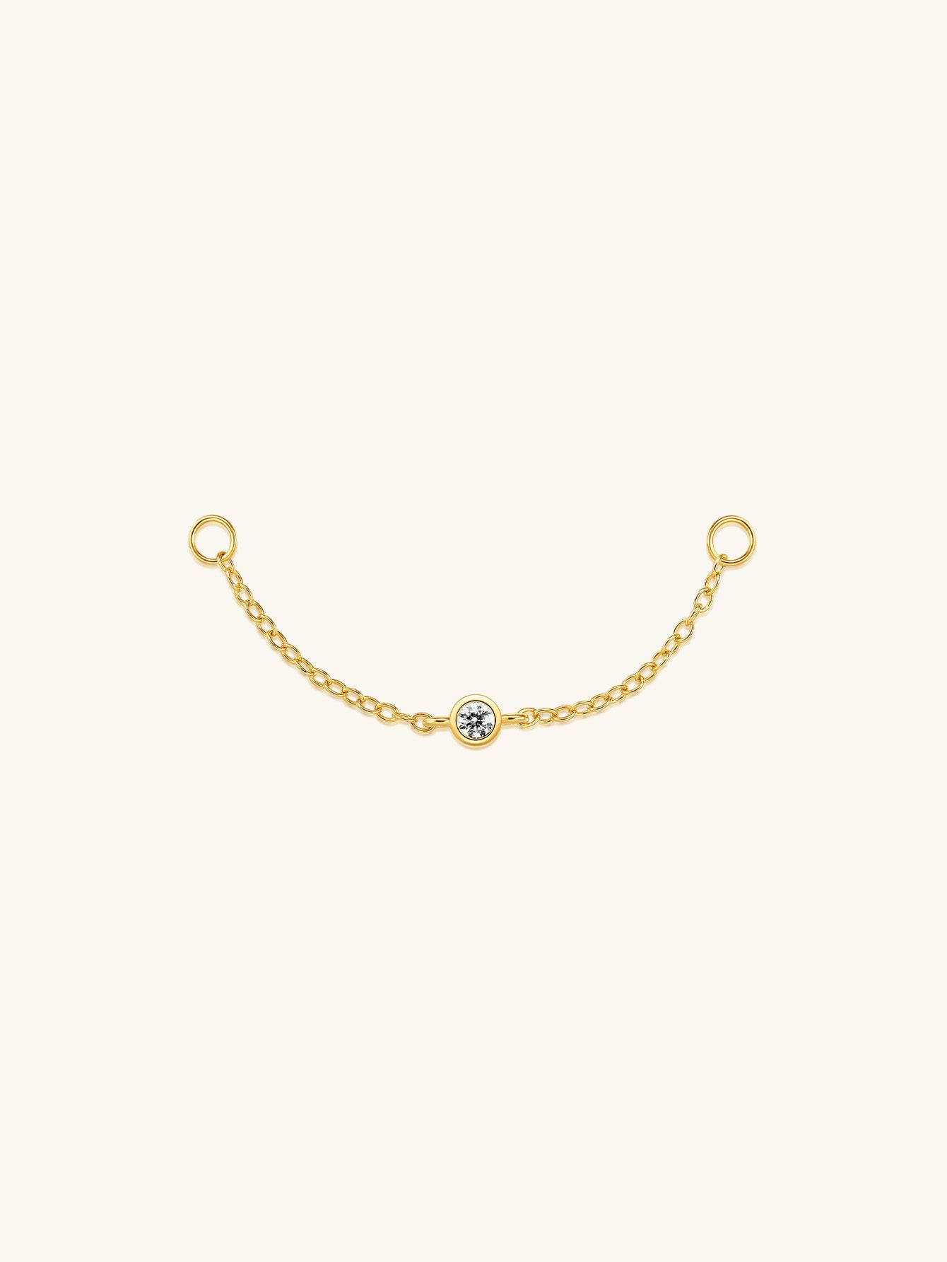 S925 Shining Round Zirconia Chain Hoop Charm-Olarajewelry