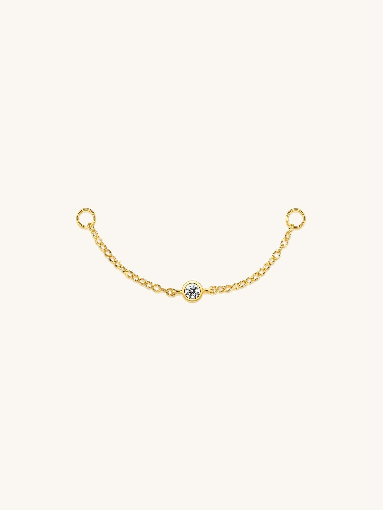 S925 Shining Round Zirconia Chain Hoop Charm-Olarajewelry