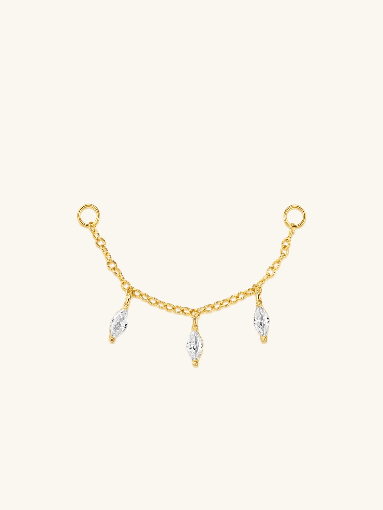 S925 Marquise Zircon Pendant Chain Hoop Charm-Olarajewelry