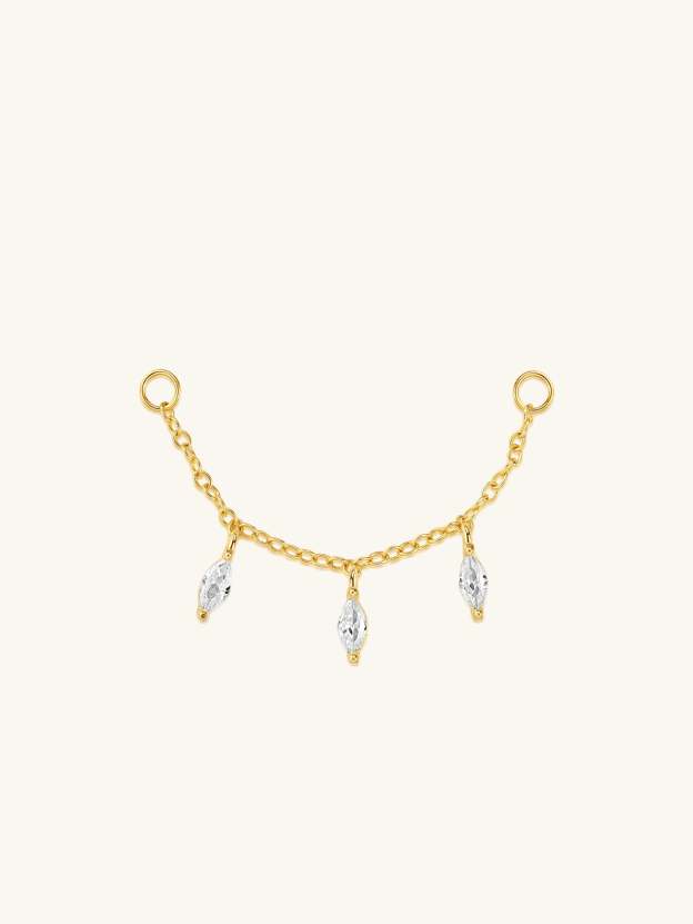 S925 Marquise Zircon Pendant Chain Hoop Charm-Olarajewelry