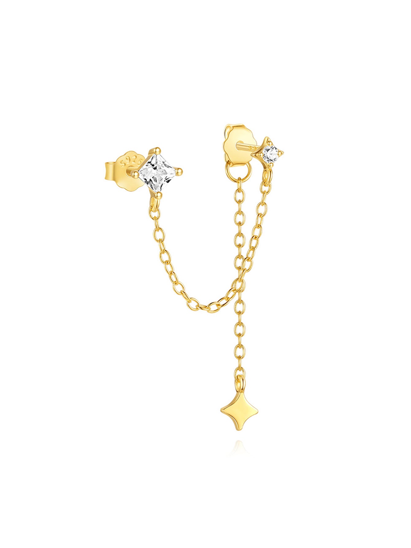 S925 Gold Plated Clover Combo Pendant Earring Series-Olarajewelry