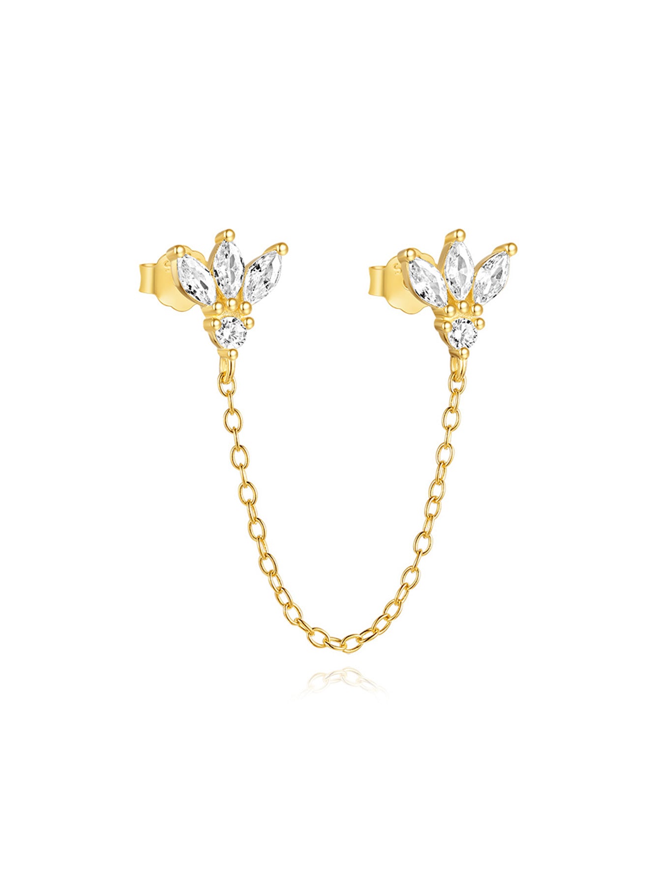 S925 Gold Plated Clover Combo Pendant Earring Series-Olarajewelry