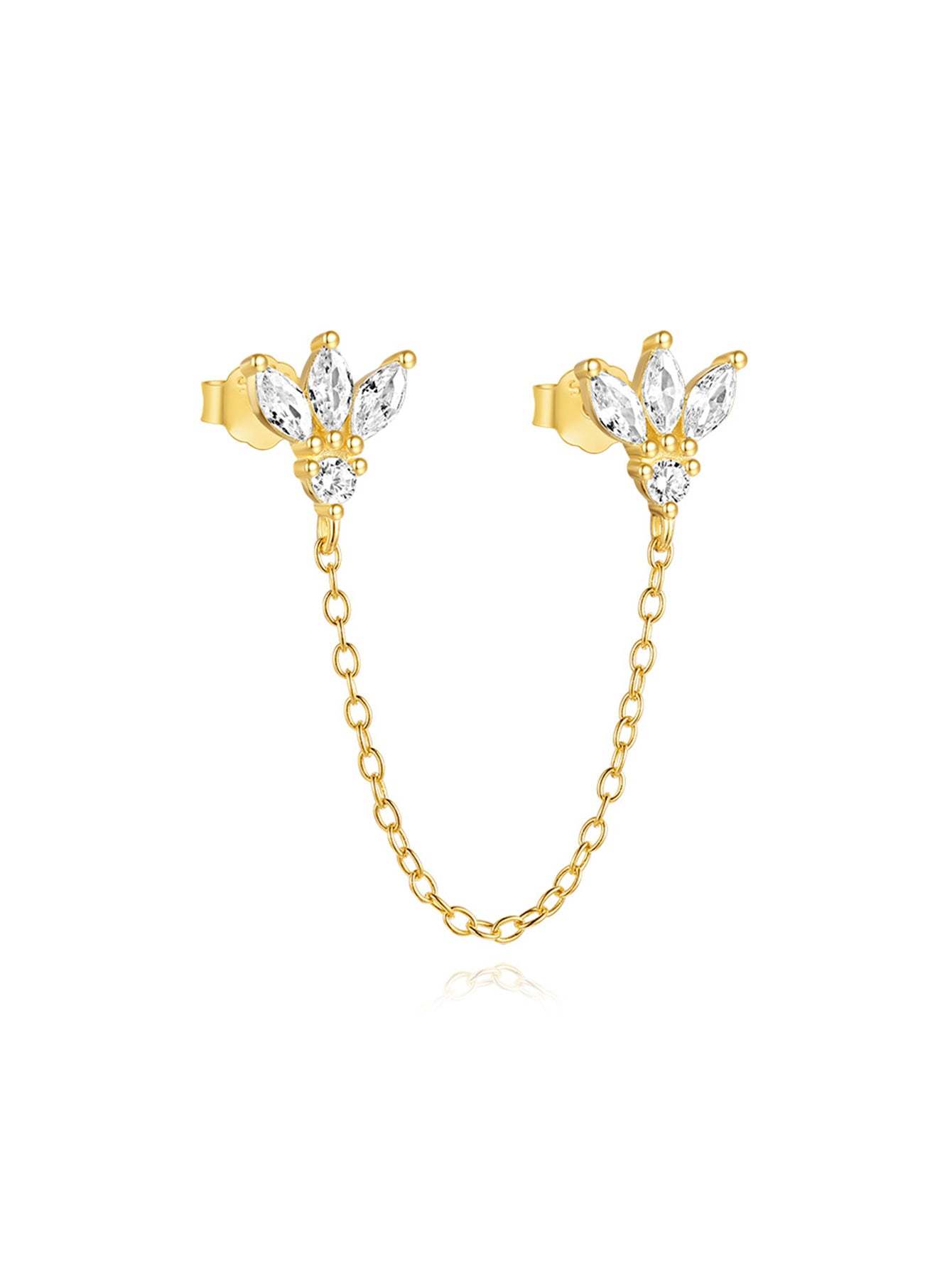S925 Gold Plated Clover Combo Pendant Earring Series-Olarajewelry