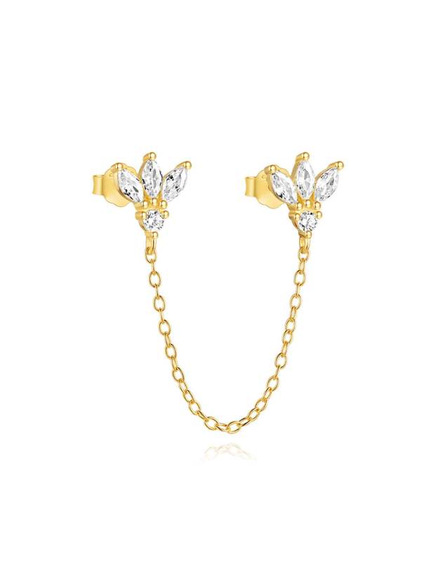 S925 Gold Plated Clover Combo Pendant Earring Series-Olarajewelry
